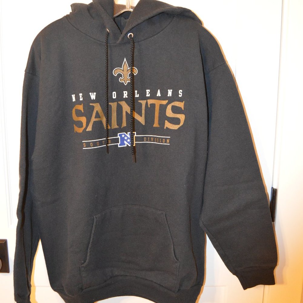 New Orleans Saints NFL Team Apparel Hoodie Sweatshirt (Medium) (Black and Gold)